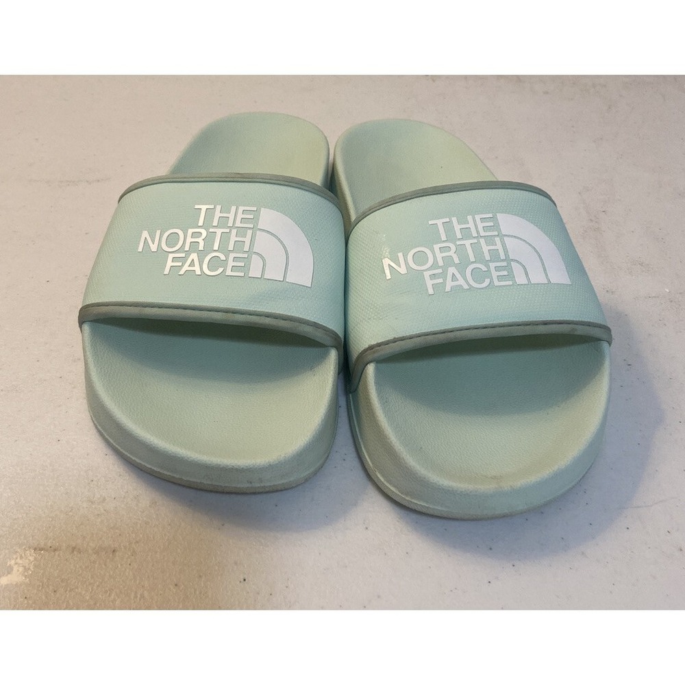 The North Face Womens Base Camp Slide Sandals Size 7 Mint Green & White‎